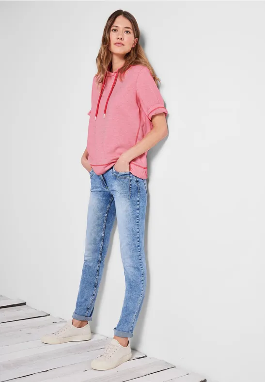 Sweatshirt met halflange mouwen strawberry red