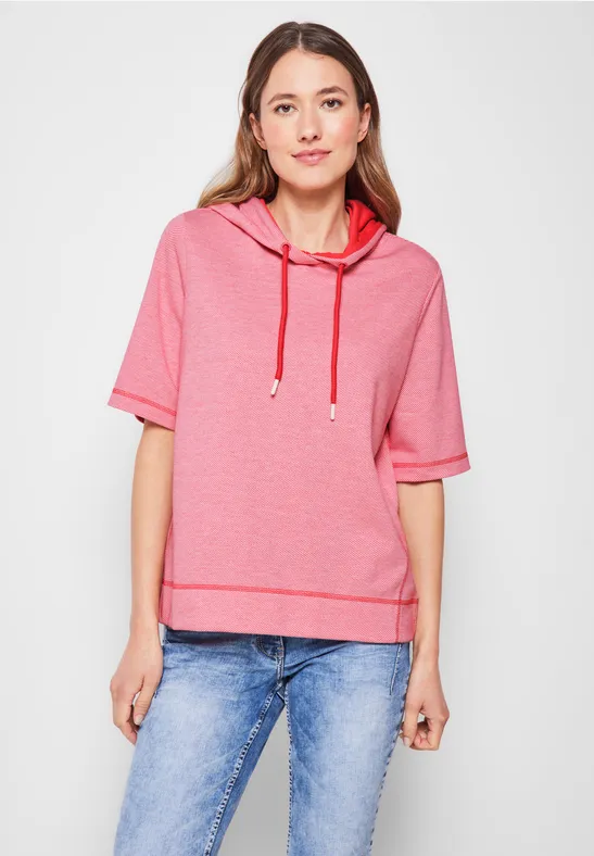 Sweatshirt met halflange mouwen strawberry red