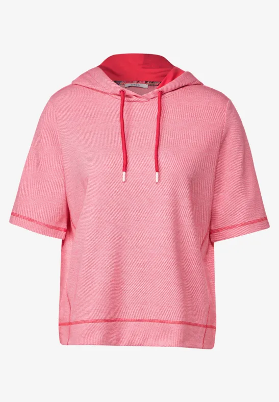 Sweatshirt met halflange mouwen strawberry red