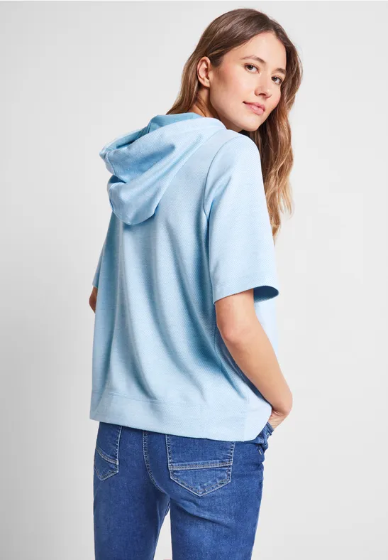 Sweatshirt met halflange mouwen soft blue melange