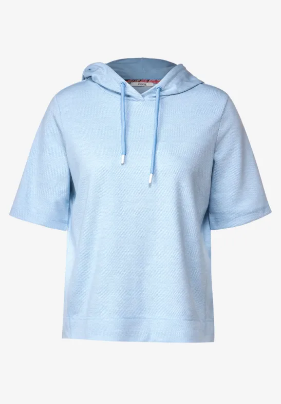 Sweatshirt met halflange mouwen soft blue melange