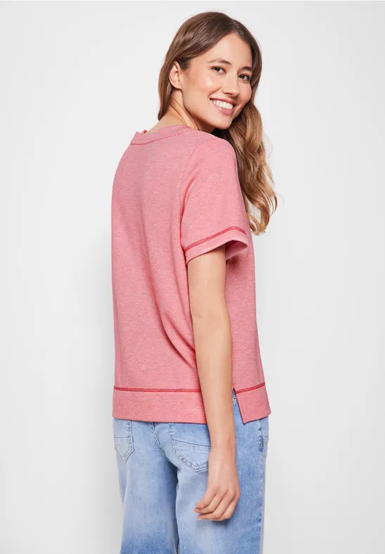 Sweatshirt mit Halbarm strawberry red
