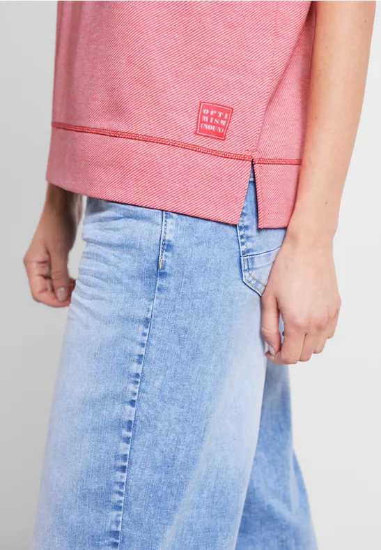 Sweatshirt mit Halbarm strawberry red