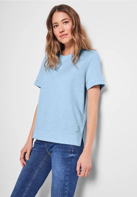 Sweat-shirt à manches courtes soft blue melange