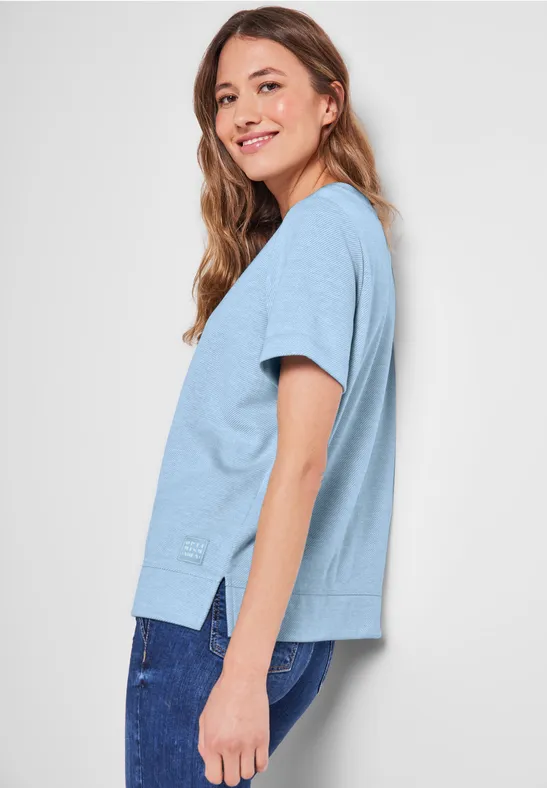 Sweat-shirt à manches courtes soft blue melange