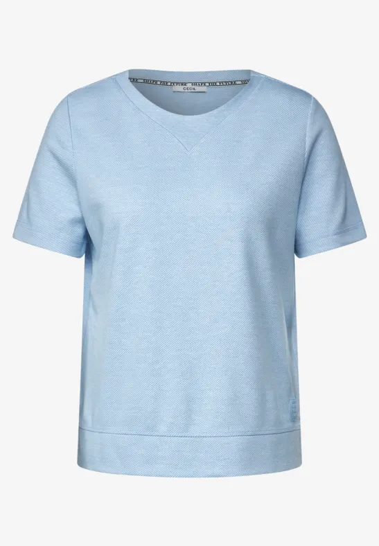 Sweat-shirt à manches courtes soft blue melange