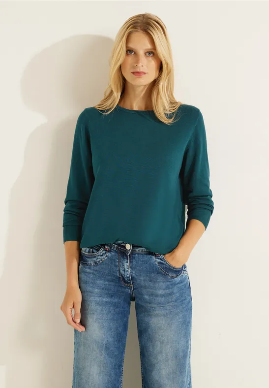 Pull-over basique deep lake green