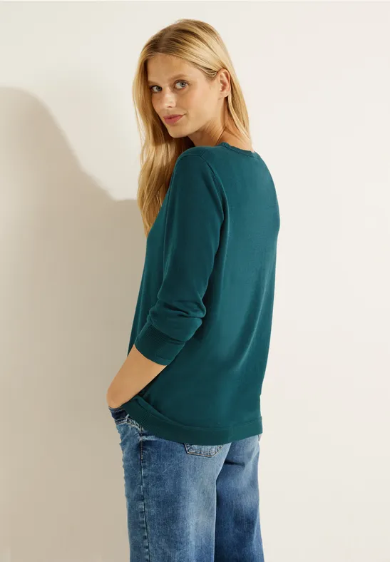Pull-over basique deep lake green