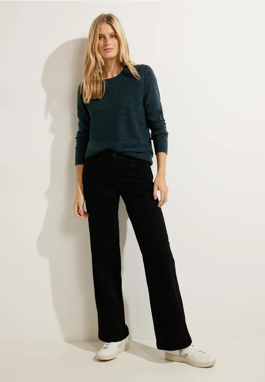 Strickpullover mit Struktur heather lake green melange