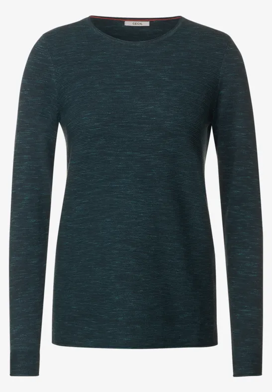 Strickpullover mit Struktur heather lake green melange