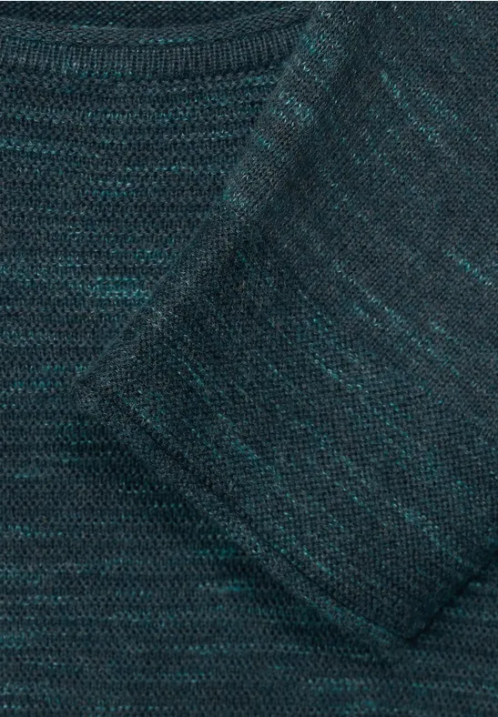 Strickpullover mit Struktur heather lake green melange