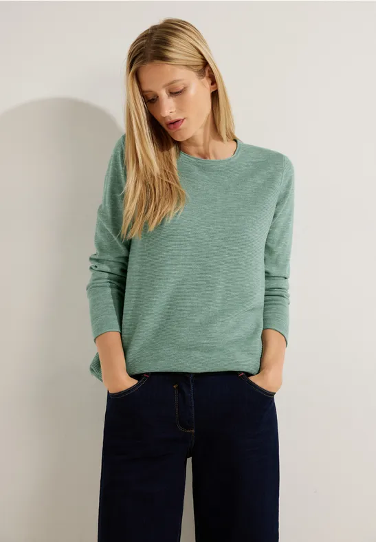 Strickpullover mit Struktur heather sage green melange