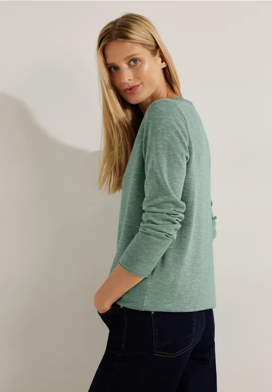 Strickpullover mit Struktur heather sage green melange