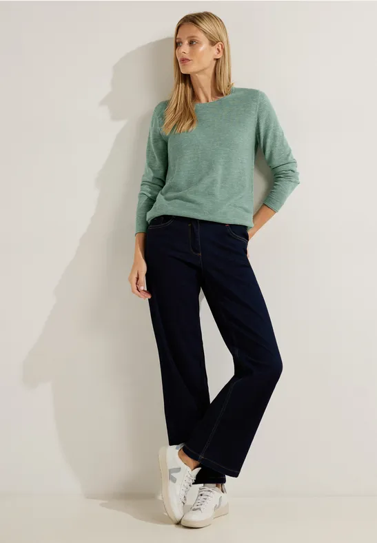 Strickpullover mit Struktur heather sage green melange