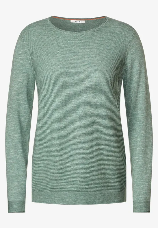 Strickpullover mit Struktur heather sage green melange