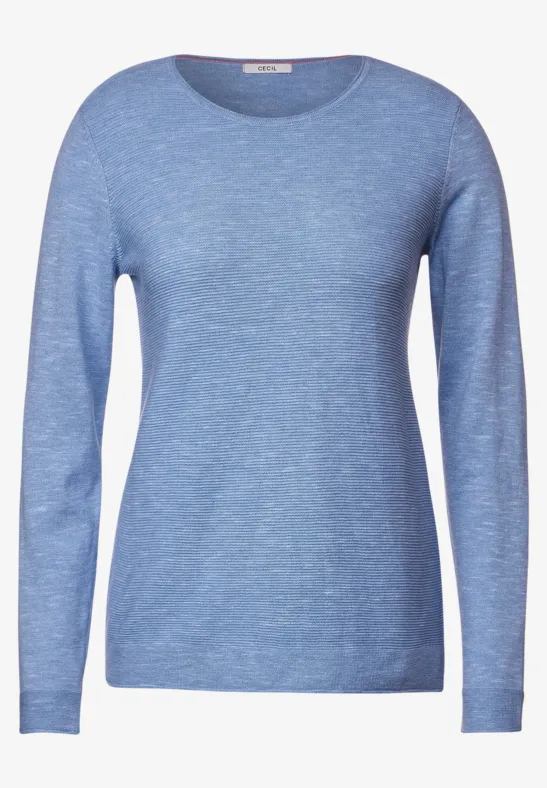 Strickpullover mit Struktur heather real blue melange