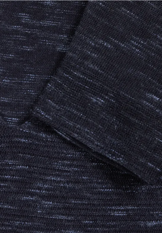 Trui met strepen met structuur heather night sky blue melange