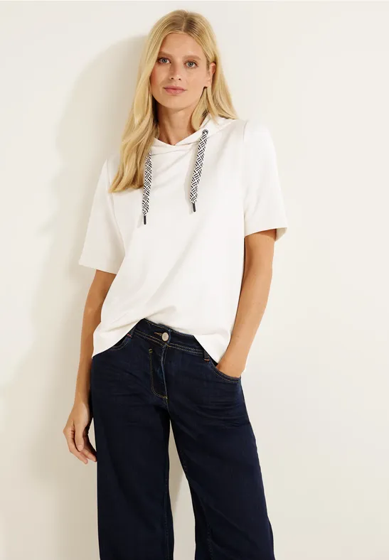 Kurzarm Sweatshirt vanilla white