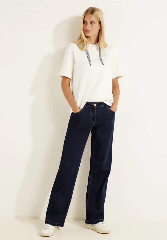 Kurzarm Sweatshirt vanilla white