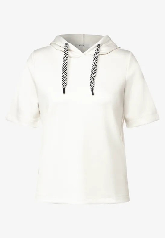 Kurzarm Sweatshirt vanilla white
