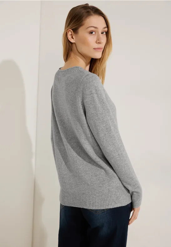 Cosy Strickpullover mineral grey melange