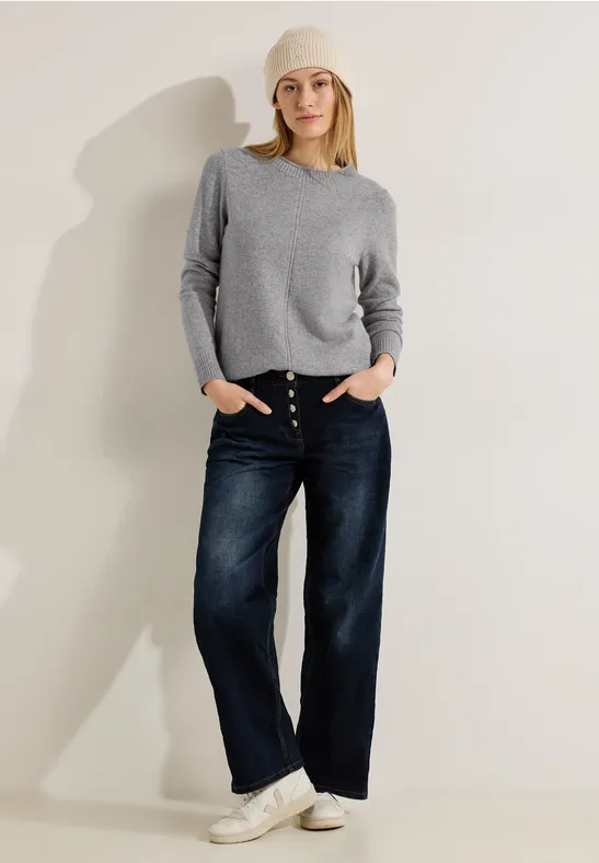 Cosy Strickpullover mineral grey melange