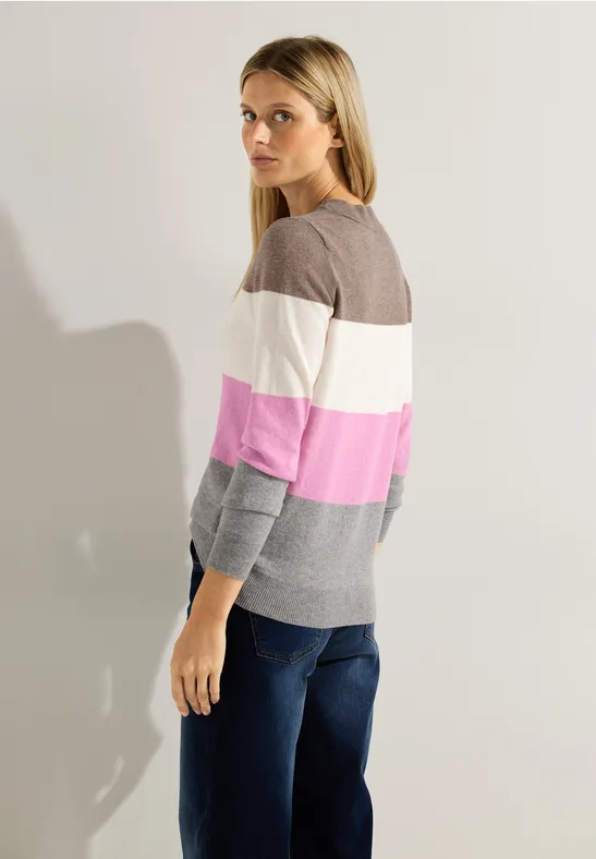 Cosy gebreide trui taupe melange