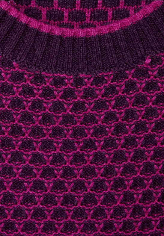 Pull-over en tricot bicolore deep berry