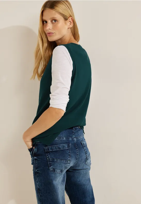 Pullunder mit Strickdetails deep lake green