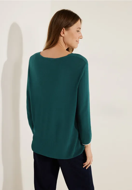 Pull-over en tricot avec structure deep lake green