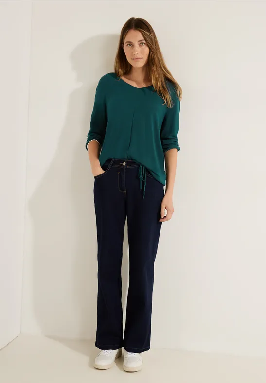 Pull-over en tricot avec structure deep lake green