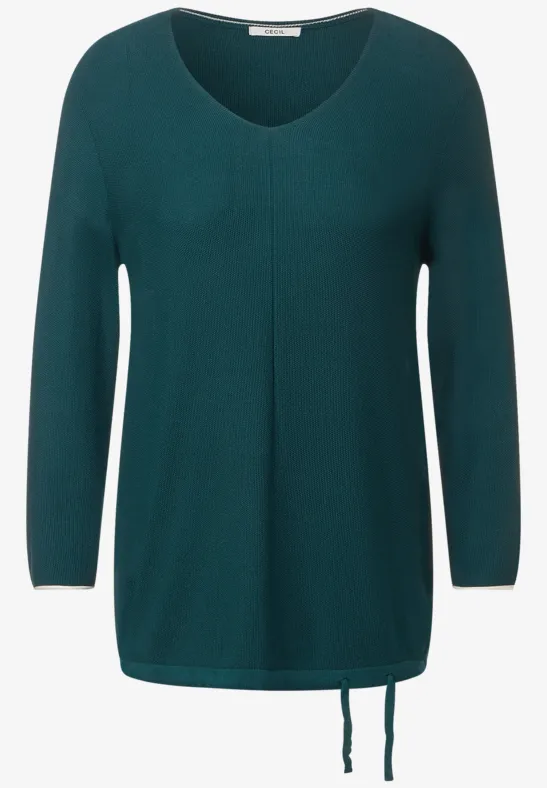 Pull-over en tricot avec structure deep lake green