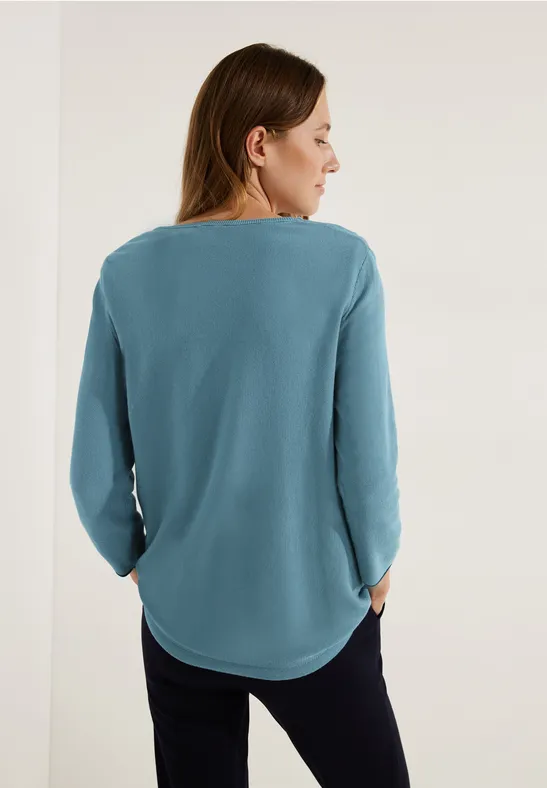 Pull-over en tricot avec structure adriatic blue