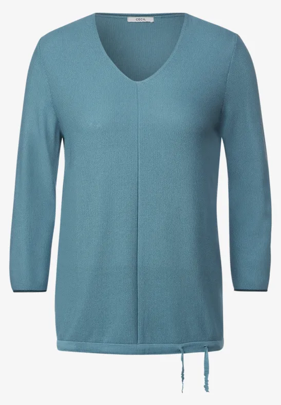 Pull-over en tricot avec structure adriatic blue