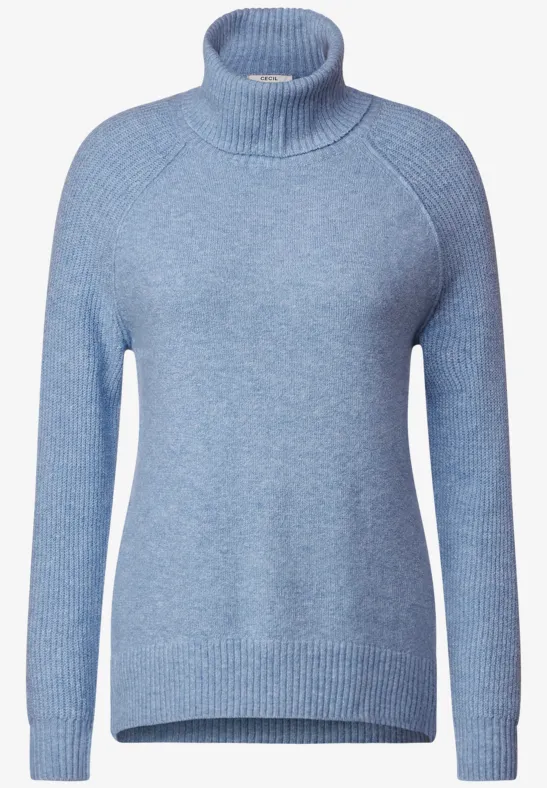 Cosy trui met structuurmix real blue melange