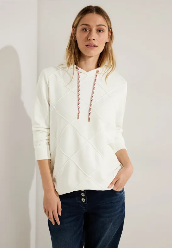 Sweatshirt mit Karomuster vanilla white