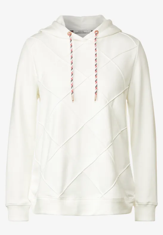 Sweatshirt mit Karomuster vanilla white