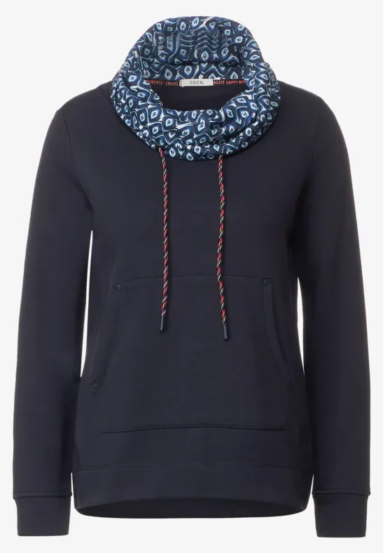 Sweatshirt mit Printkragen night sky blue