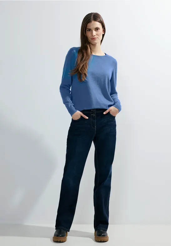 Basic trui water blue melange