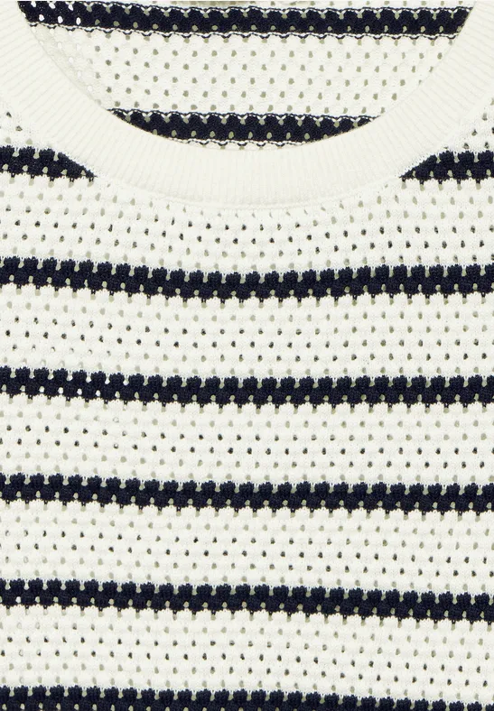 Pullover mit Streifen raw sand beige