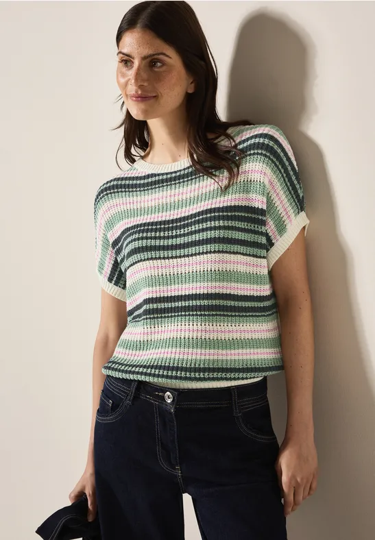 Pull à rayures slate khaki