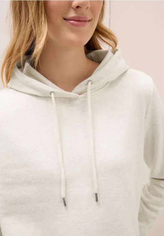 Sweatshirt mit Kapuze oat milk beige melange