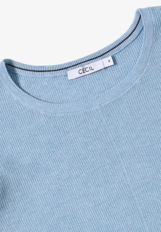 Rundhals Strickpullover whisper blue melange