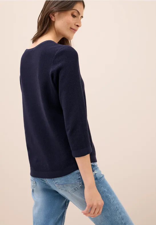 Pull à col rond en maille urban dark blue