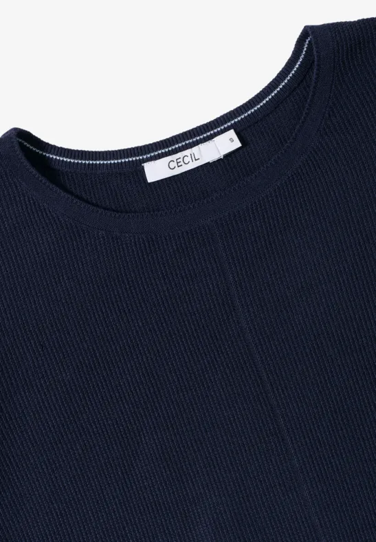 Pull à col rond en maille urban dark blue