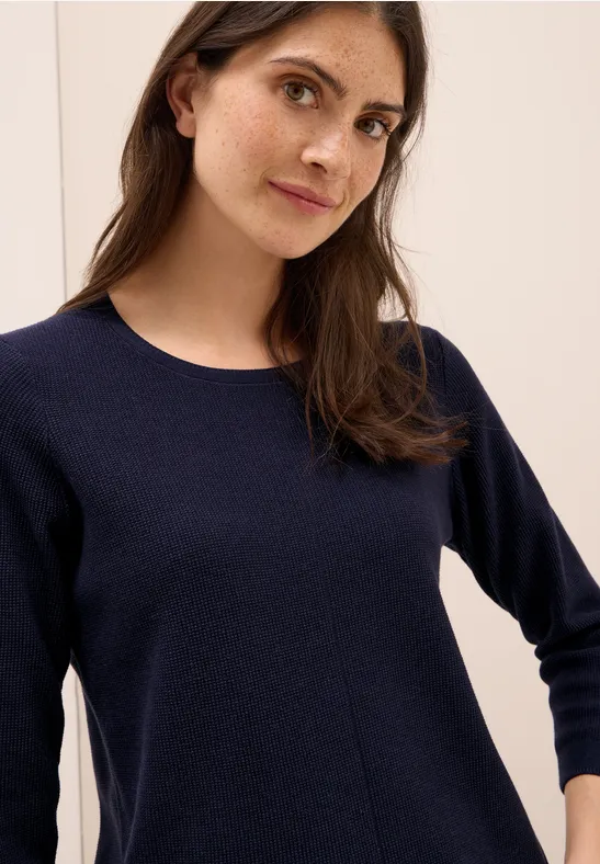 Pull à col rond en maille urban dark blue