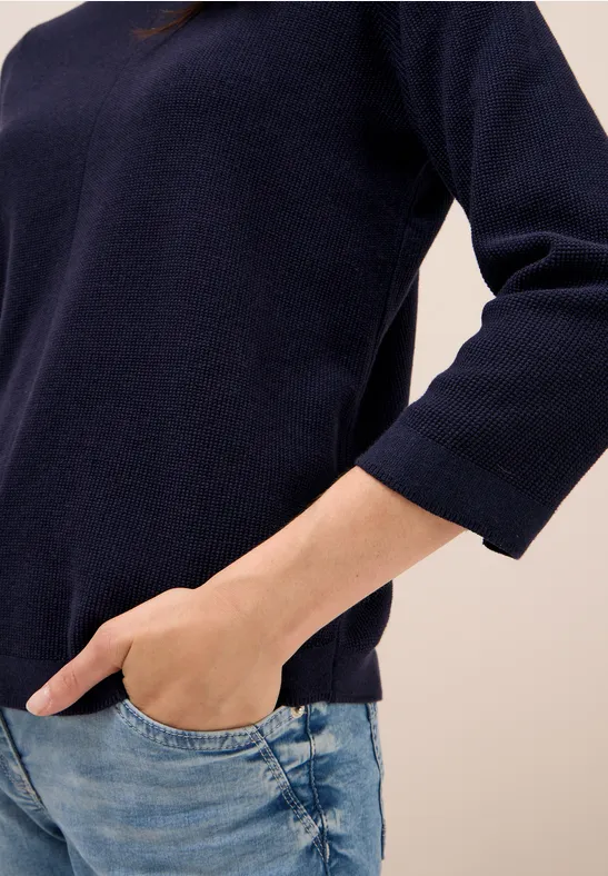 Pull à col rond en maille urban dark blue