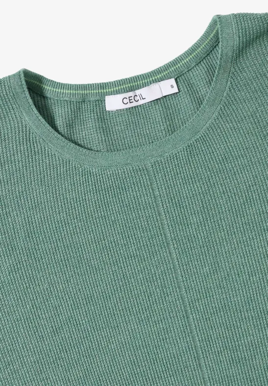 Rundhals Strickpullover jewel green melange