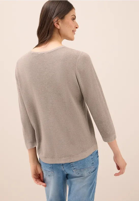 Rundhals Strickpullover toffee cream melange