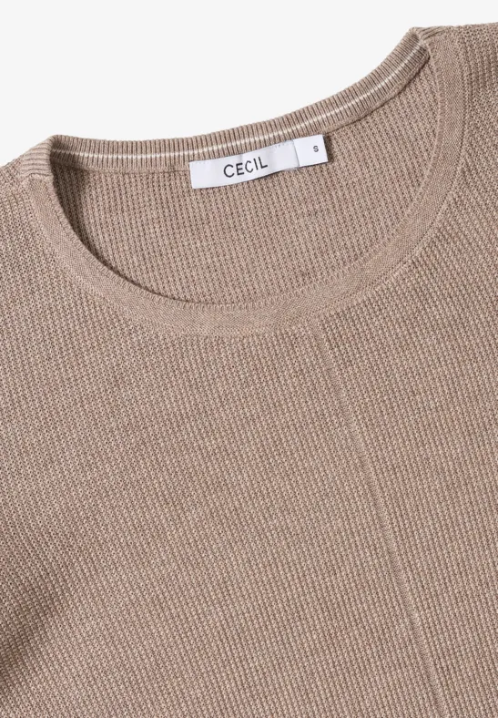 Rundhals Strickpullover toffee cream melange